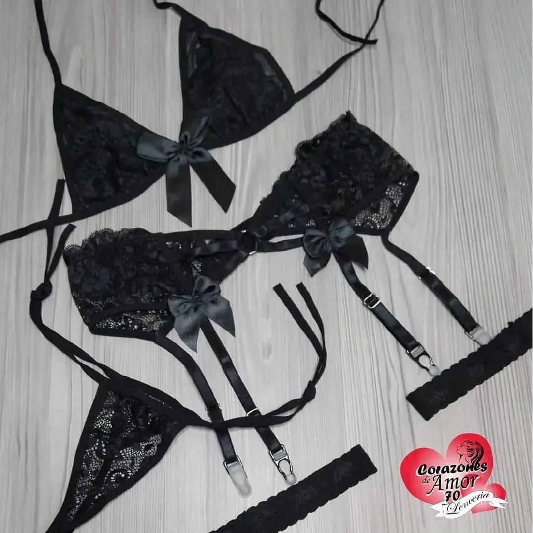 Diseño lenceria ligueros lc24 negro