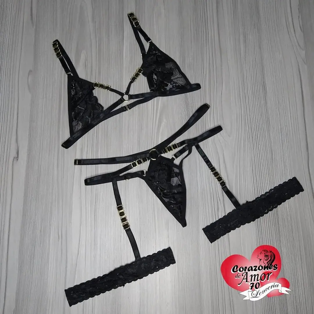 Conjunto de lencería liguero con 118