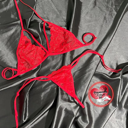 Conjunto lencería encaje con105