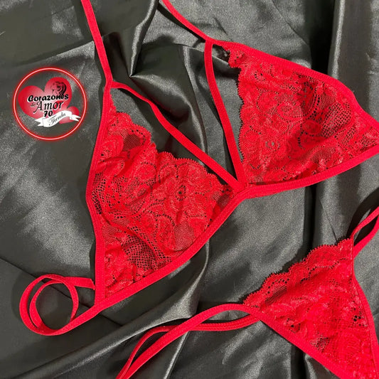 Conjunto lencería encaje con105
