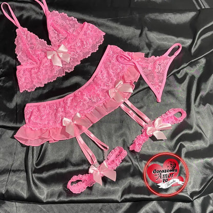 Conjunto de lenceria rosa
