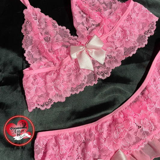 Conjunto de lenceria rosa