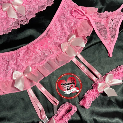 Conjunto de lenceria rosa