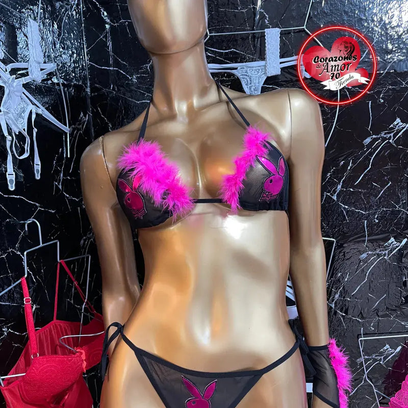 Conjunto de lenceria play boy