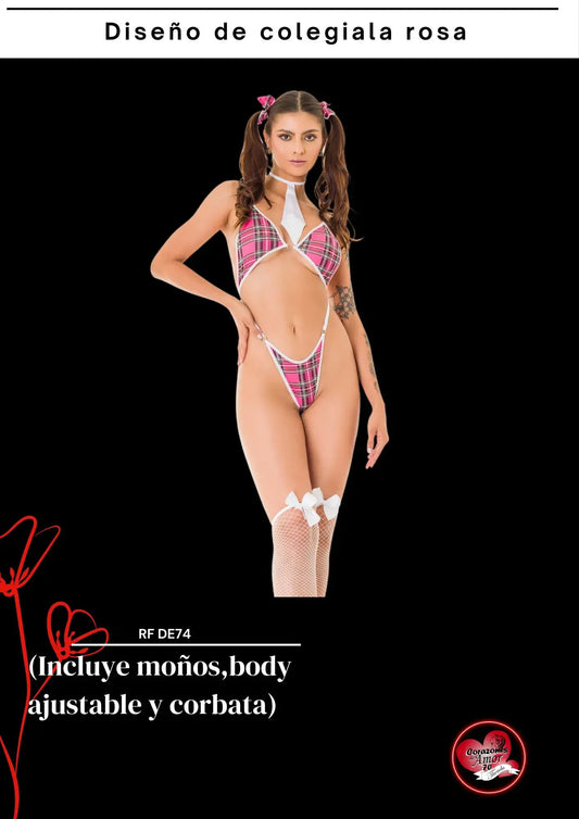 Diseño de colegiala rosa