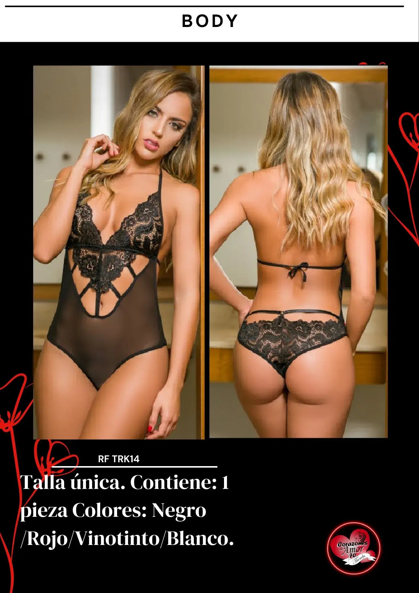 Diseño de lenceria body trk14