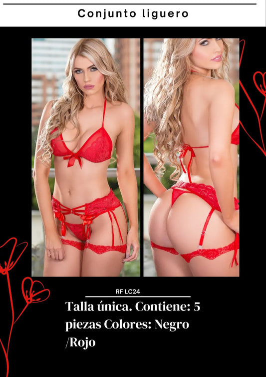 Conjunto de lenceria encaje LC24