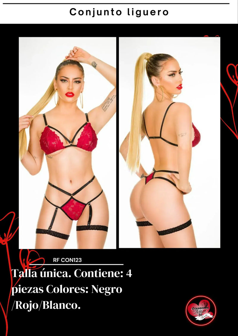 Conjunto en tela encaje referencia con123