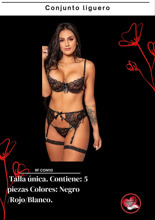 Conjunto en tela encaje referencia con113