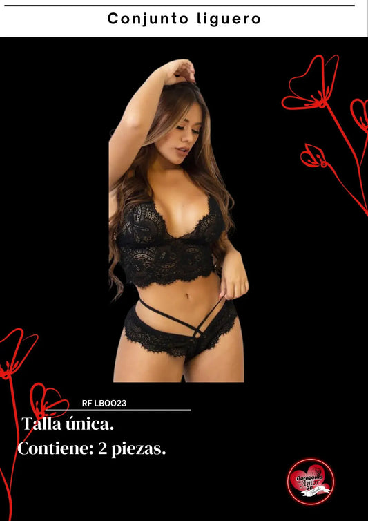 Conjunto en tela encaje referencia LB0023
