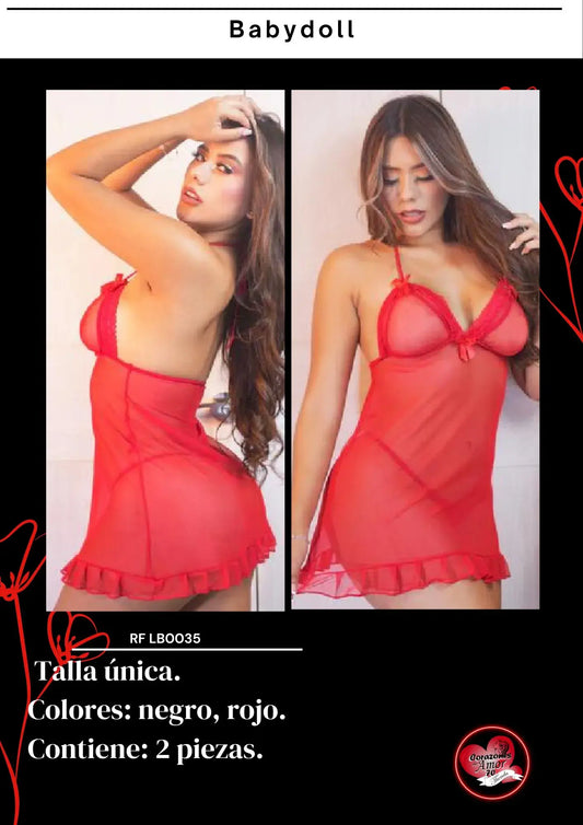 Diseño babydoll semi transparente