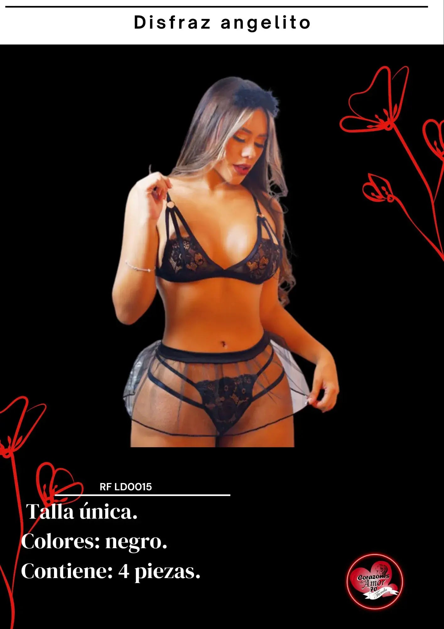 Diseño angel en tela encaje referencia LD0015