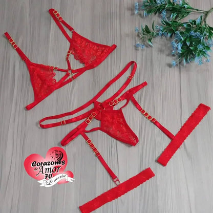 Conjunto de lencería liguero con 118