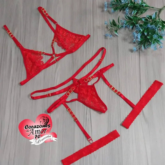Conjunto de lencería liguero con 118
